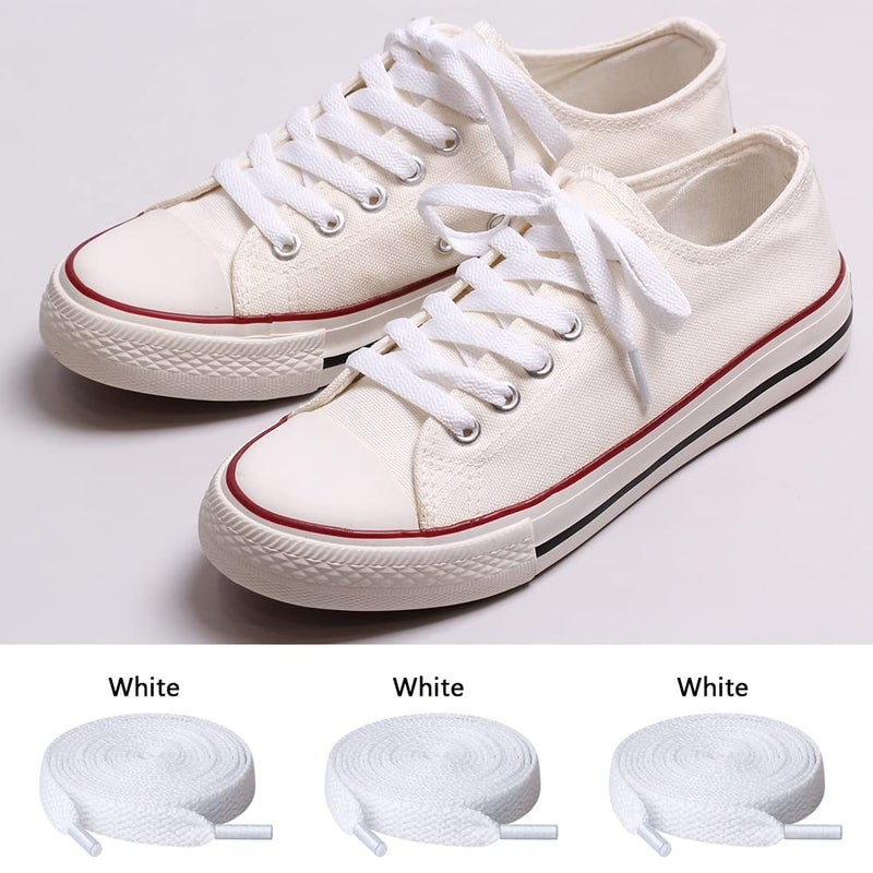 UpUGo 3 Pair Flat Shoe laces, 5/16"" Wide Shoelaces for Athletic Running Sneakers Shoes Boot Strings - Image 3